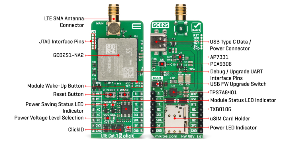 Mikroe LTE Cat.1 5 Click for North America